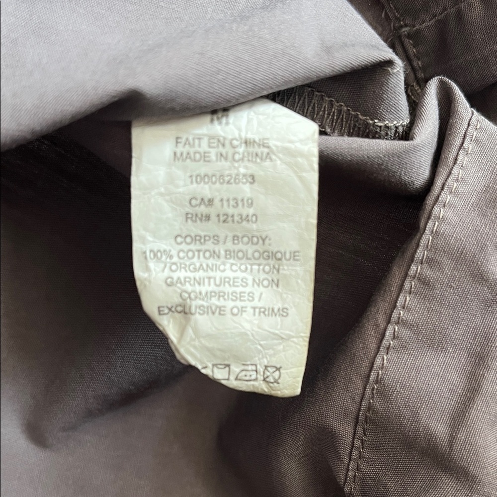 GARAGE Taupe Gray Cropped Button Down Shirt, Size M - Picture 7 of 7